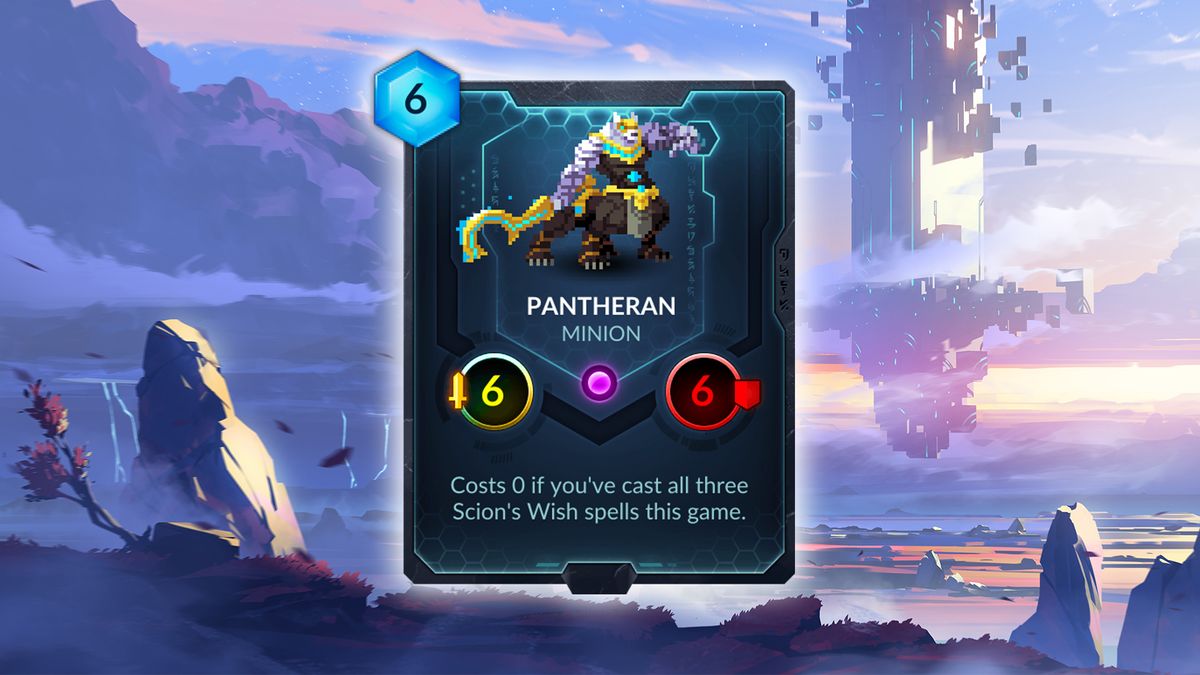 Pantheran (Vetruvian) &mdash; I'm not sure what to make of Pantheran. At least one of each of the Scion's Wish cards are in most Vetruvian decks as it is, but I've never really kept track of how often I manage to draw and play all three of them. It's a weak card if drawn too early in the game, but with the potential to be a large, free body later.
