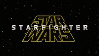 The Star Wars: Starfighter logo sits in front of a space background.