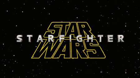 The Star Wars: Starfighter logo sits in front of a space background.