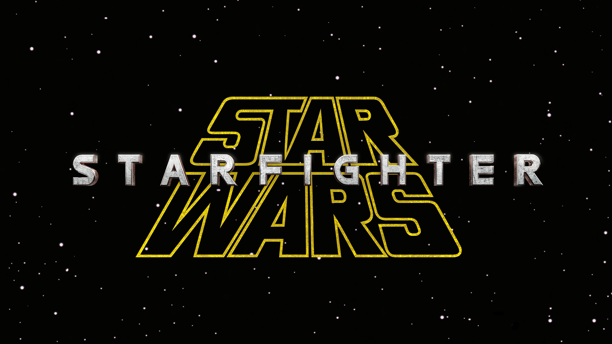 The Star Wars: Starfighter logo sits in front of a space background.