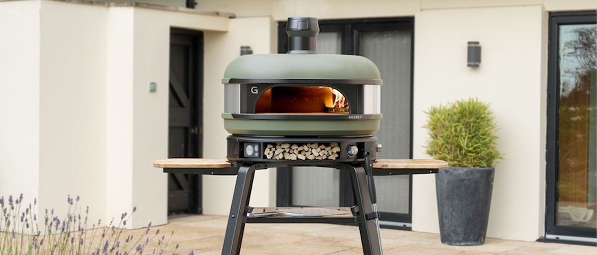 Gozney Dome pizza oven on patio