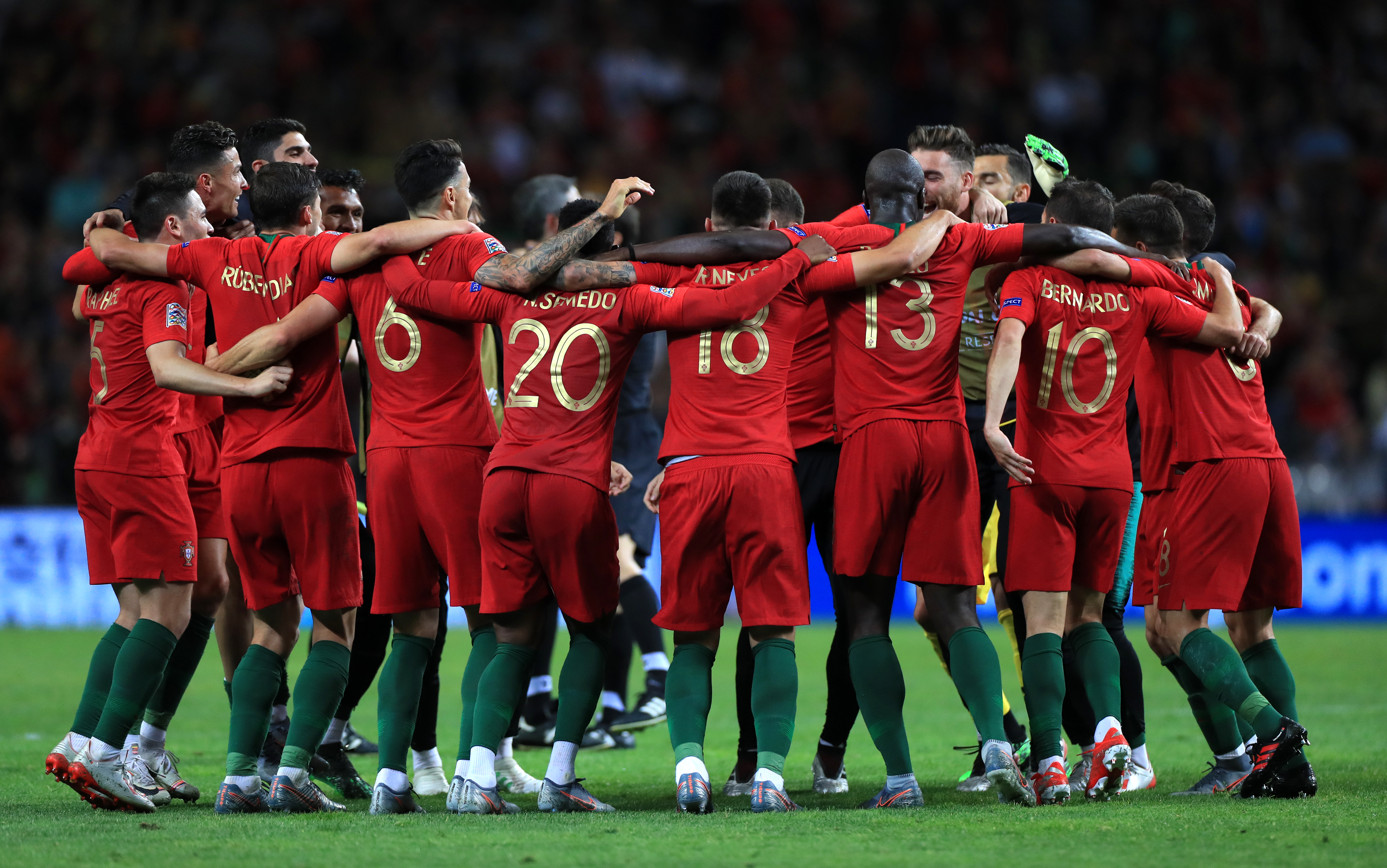 European champions Portugal celebrate winning the Nations League