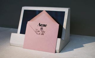 Pink card and envelope