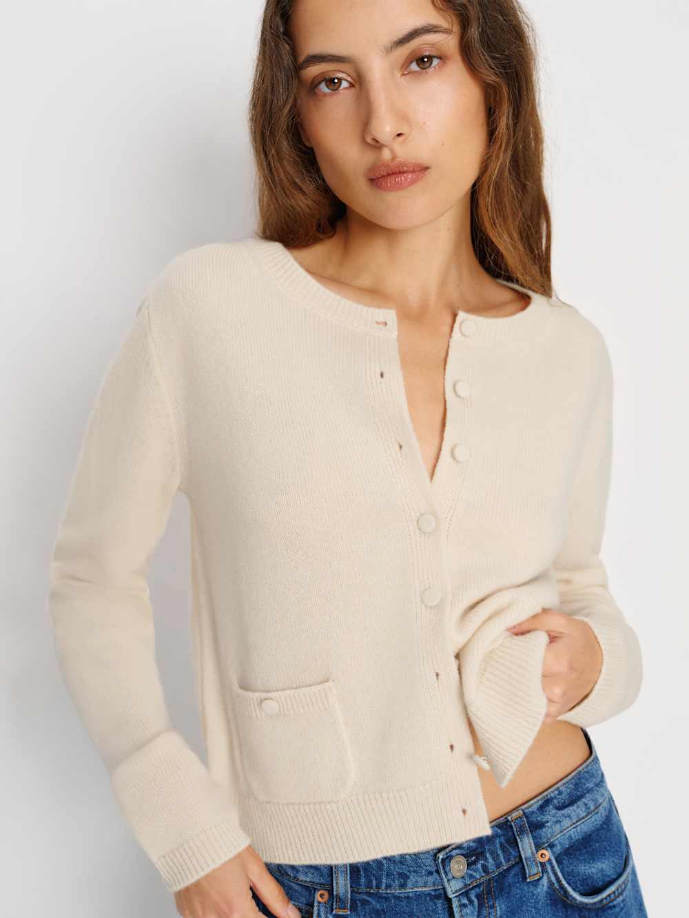 Reformation Clara Cashmere Crew Cardigan