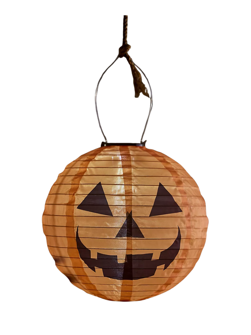 Jack-O&rsquo;-Lantern Solar LED Globe Lantern