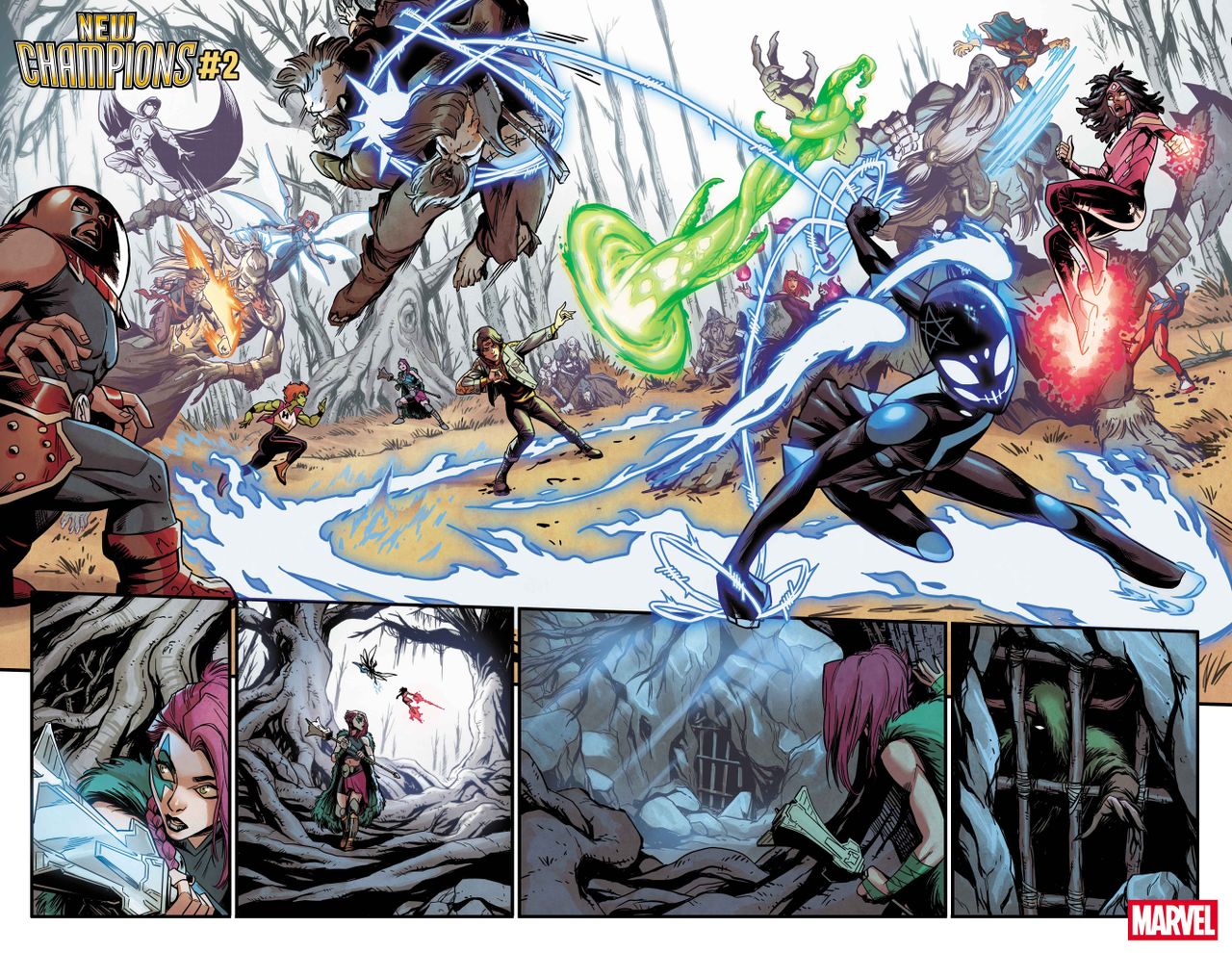 The New Champions &ndash; including new hero Gold Tiger &ndash; battle a hoard of zombies.