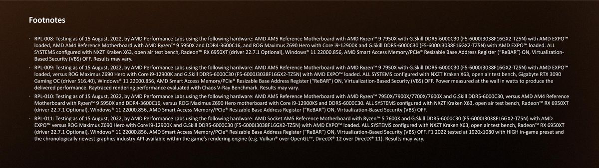 Ryzen 7000 test notes