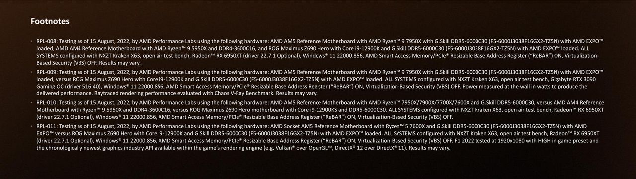 Ryzen 7000 test notes
