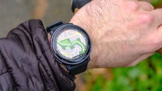 Polar Vantage V3 on the wrist of our reviewer.