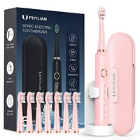 Phylian sonic electric toothbrush with 8 replacement heads: was