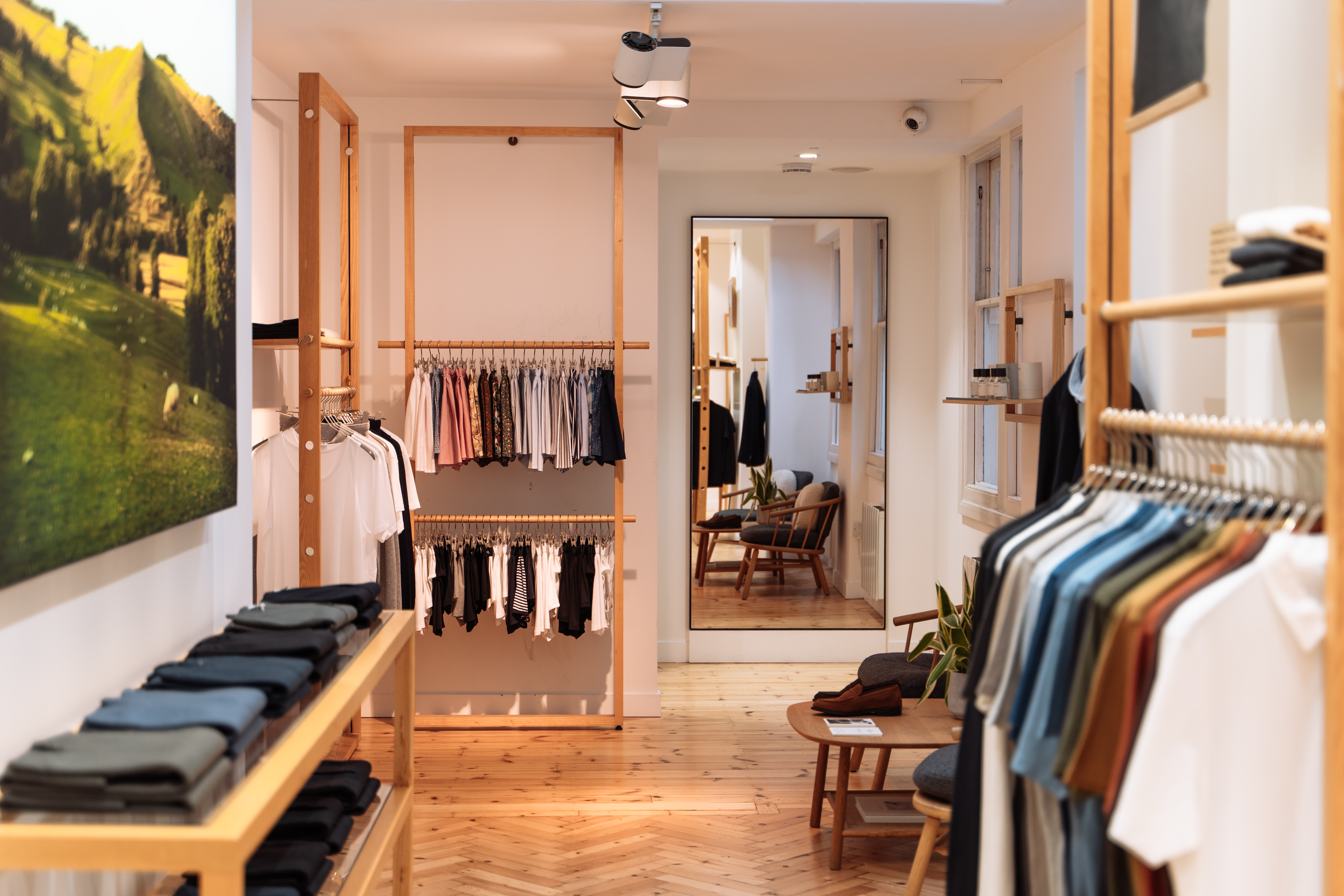Inside Sunspel store