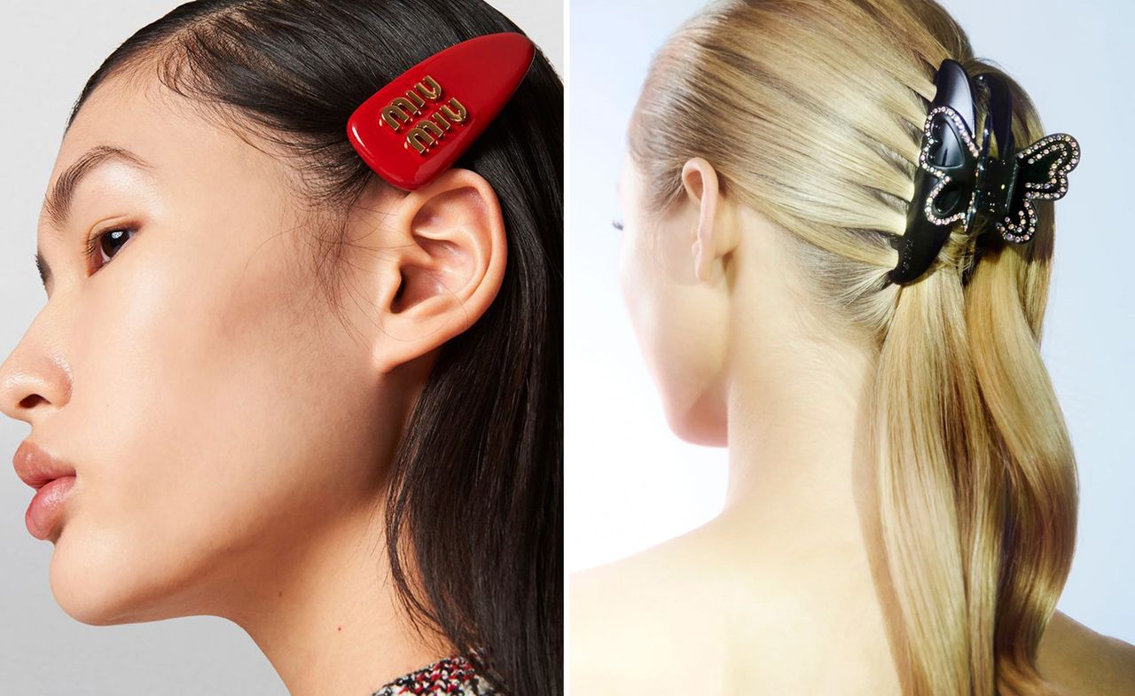 Hair clips by Miu Miu and KATYA