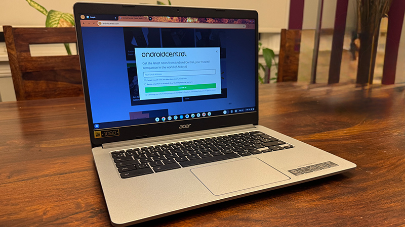 Acer Chromebook on table open