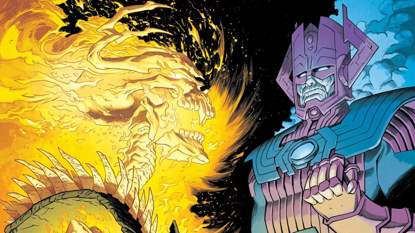 Ghost Rider facing down Galactus