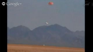 Orion Test Capsule About to Touch Down
