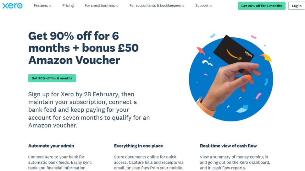 Website screenshot of Xero (February, 2026)