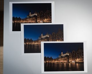 Comparison photographs, printed on the Canon ImagePrograf Pro-1100 printer (side by side with prints from competing products)