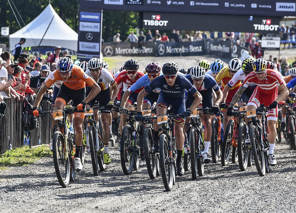 Vlad Dascalu (Romania) at the front at the end of the start loop