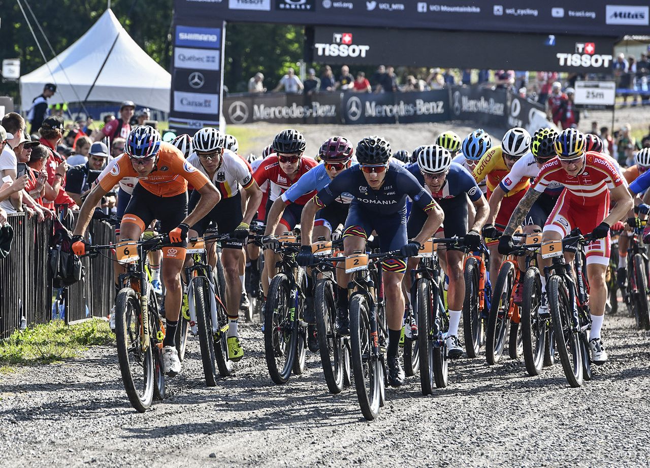 Vlad Dascalu (Romania) at the front at the end of the start loop