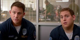 21 Jump Street Channing Tatum and Jonah Hill confused in police station