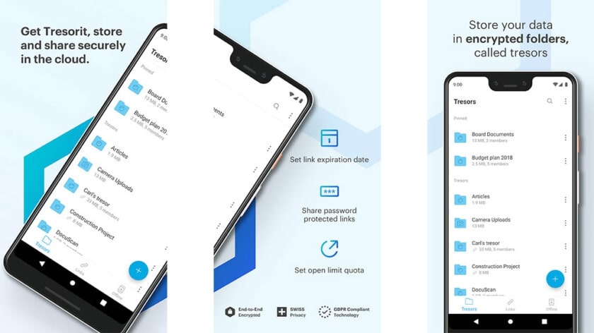 Tresorit's webpage promoting its smartphone app