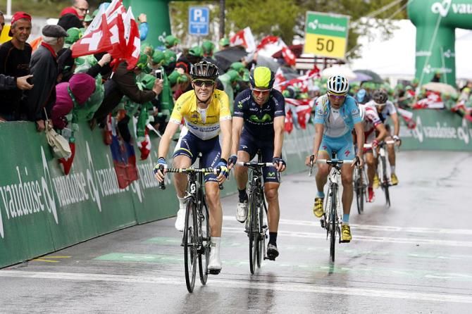 Race leader Cameron Meyer (Orica Greenedge Cycling Team) finishes up