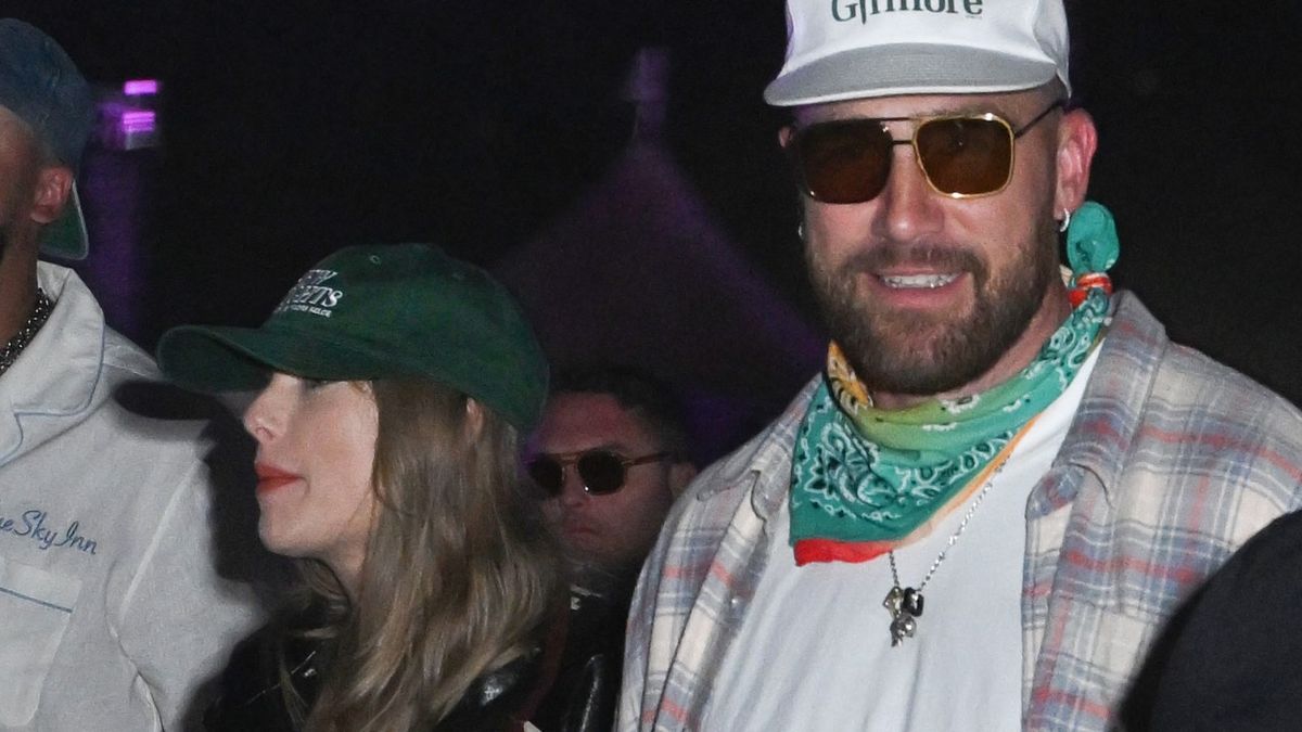 Taylor Swift and Travis Kelce at Neon Carnival held during the Coachella Music and Arts Festival on April 13, 2024 in Thermal, California.