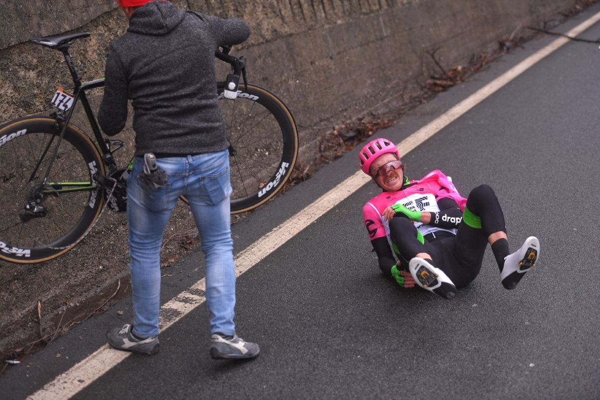 Mitch Docker (EF Education First-Drapac) on the floor in Milan-San Remo