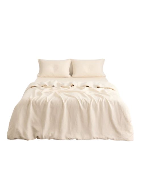 Cr&egrave;me Duvet Cover 100% French Flax Linen