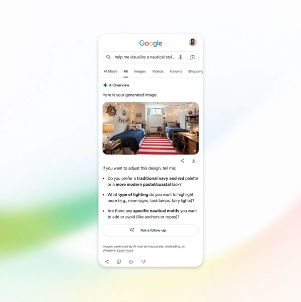 AI Overviews is now capable of generating AI images based on the user's prompt.