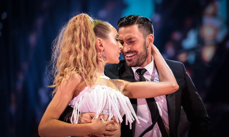 A close-up of Strictly couple Rose Ayling-Ellis and Givoanni Pernice