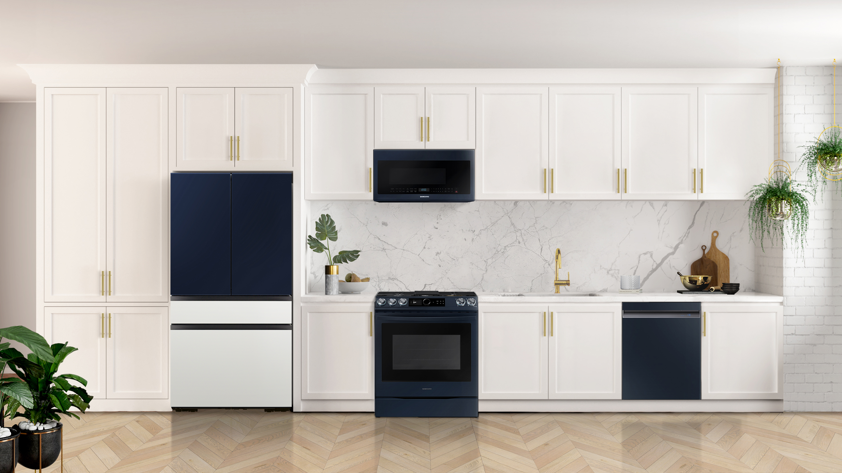 The Samsung Bespoke line of kitchen appliances