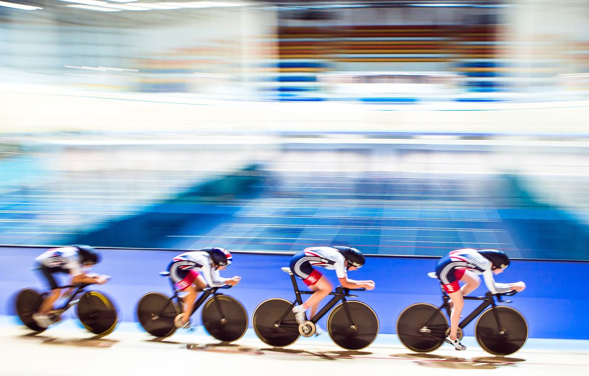 The women's team goes through its paces