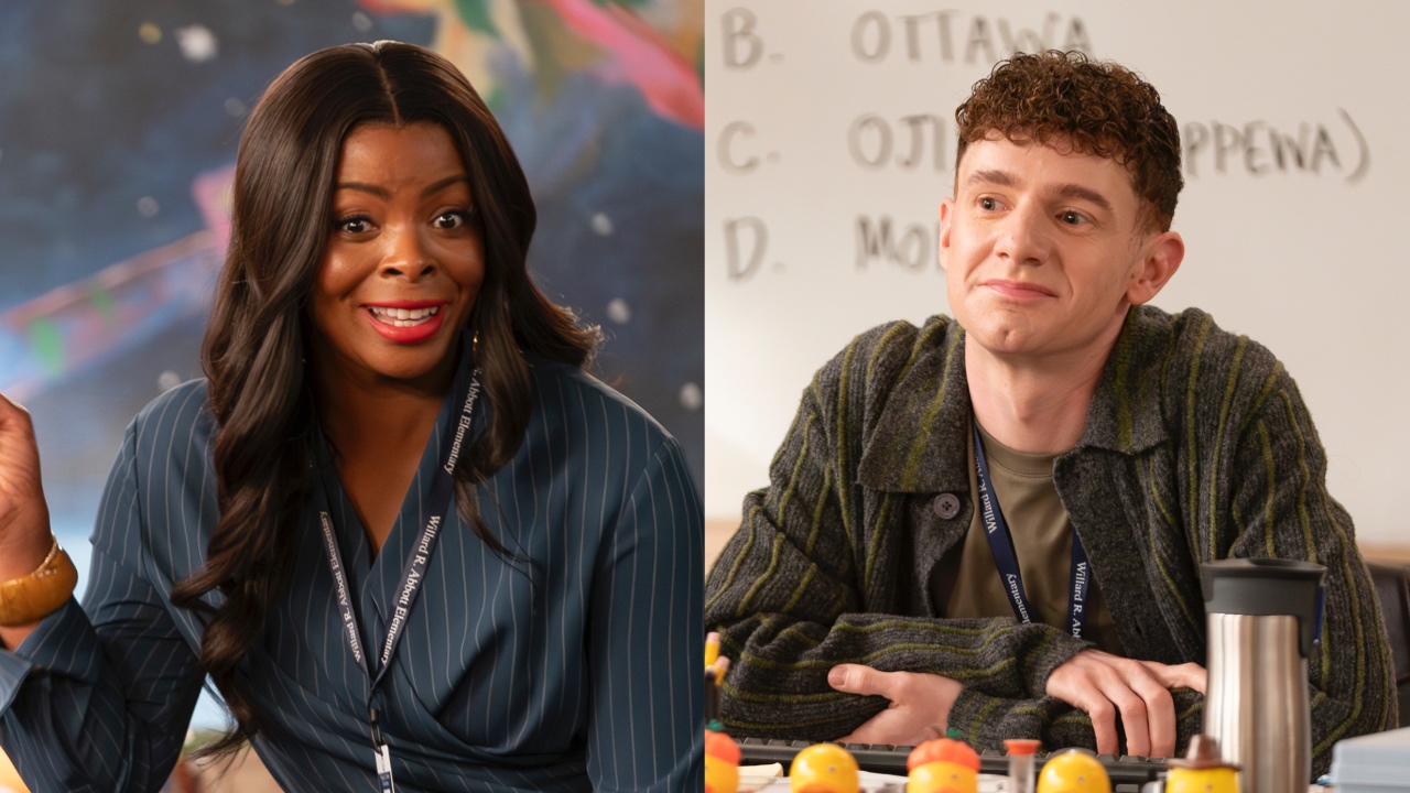 Janelle James as Ava and Chris Perfetti as Jacob in Abbott Elementary Season 5