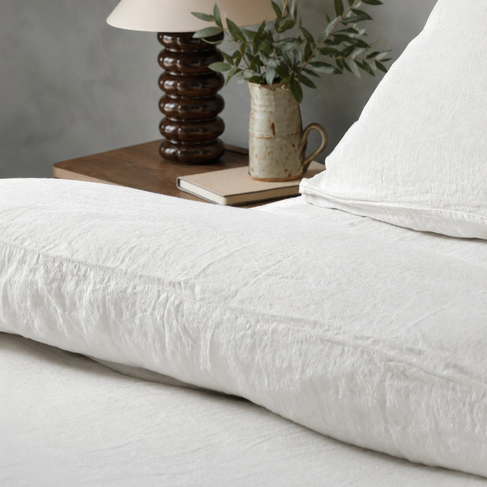Mariana Linen Blend Duvet Cover - Cloud White