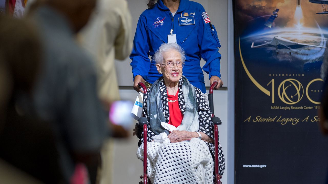 Katherine Johnson attended the ribbon-cutting for a computational research facility named in her honor in 2017.