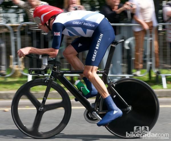 Winner Bradley Wiggins used O Symetric chainrings on his UK Sport Innovation bike. He can't get much further forward either