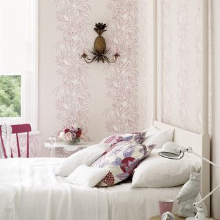 Pale blush pink and cream bedroom