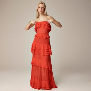 j.crew Collection tiered ruffle dress in chiffon