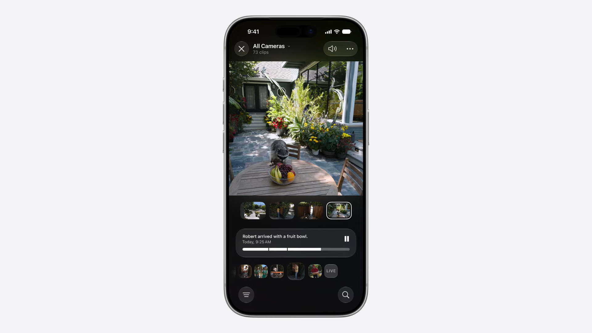 Home app stitching together clips from multiple cameras