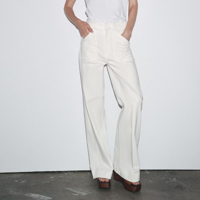 Zw Collection Full Length High-Waist Jeans on model