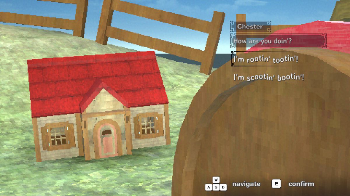 My new most anticipated game is about a lonely house who can roll, jump, fish and go on dates