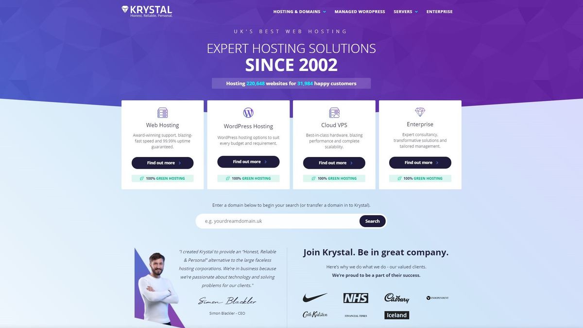 Krystal web hosting review | TechRadar