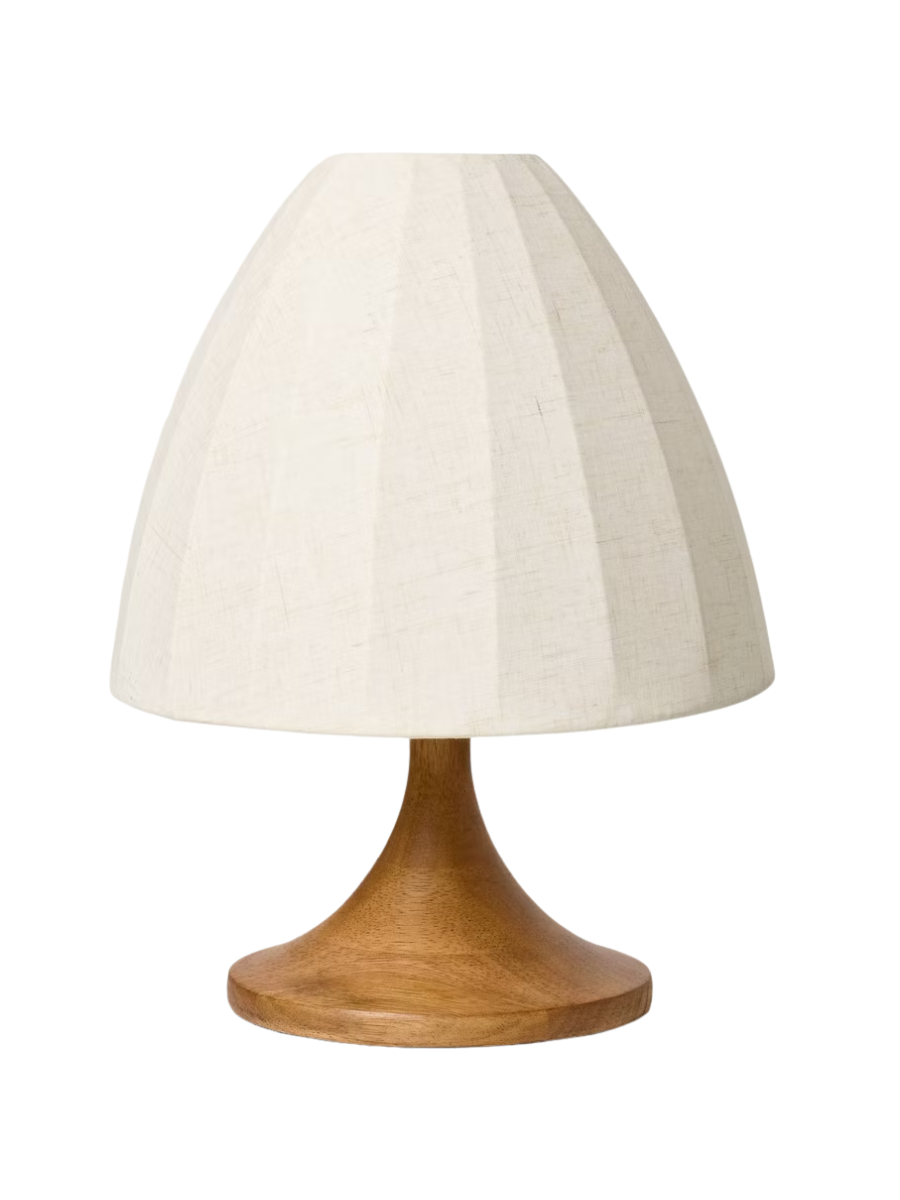 Wood Trumpeted Table Lamp 