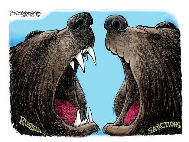 Political cartoon Russia sanctions