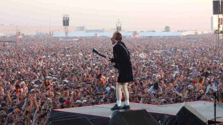 AC/DC’s Angus Young onstage in 2003