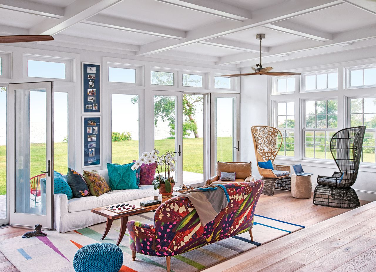 Summer house with colorful furniture