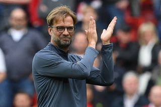 Jurgen Klopp applauds the Liverpool fans after a win over Middlesbrough in May 2017.