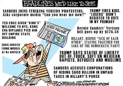 Political Cartoon U.S. New York Primary 2016