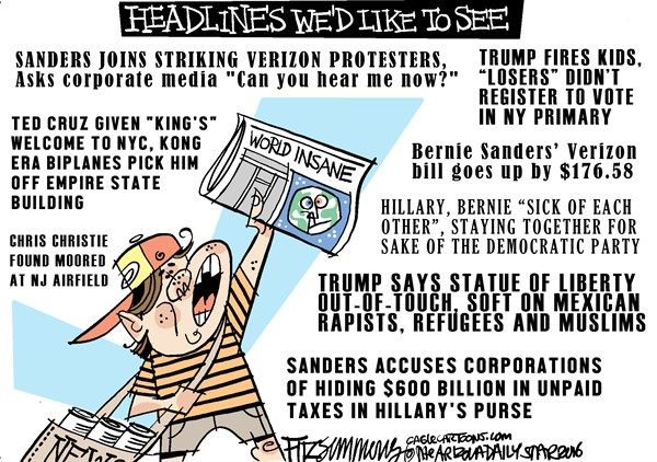 Political Cartoon U.S. New York Primary 2016